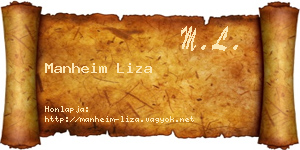 Manheim Liza névjegykártya